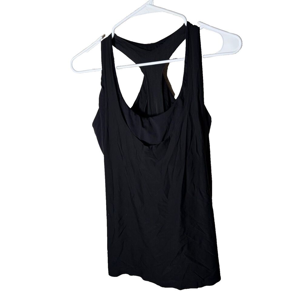 Athleta Tank Top Women's XL Black Racerback Sports Bra Built In 2 in 1 - Picture 1 of 8